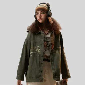 Vintage Oversized Denim Jacket from Y2K Streetwear Collection