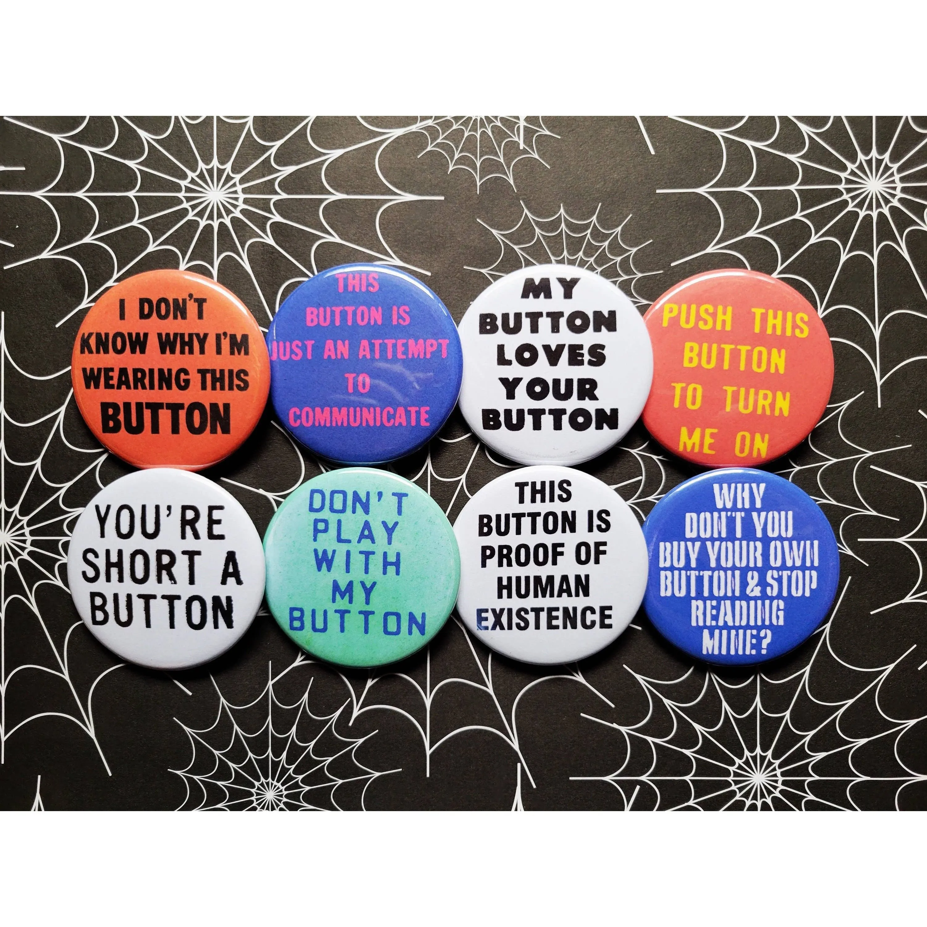 Vintage Reproduction This Button is Proof of Human Existence Small Pinback Button | 1.25" Diameter