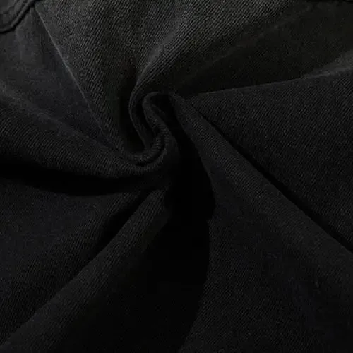 Vintage Washed Black Denim Jacket in Y2K Streetwear Style