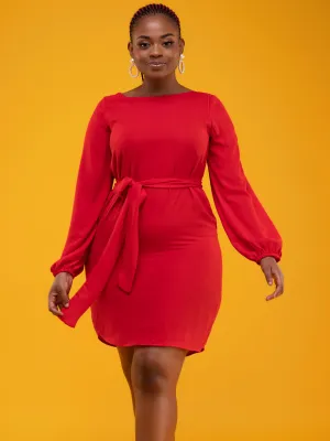Vivo Zawadi Shift Dress - Red