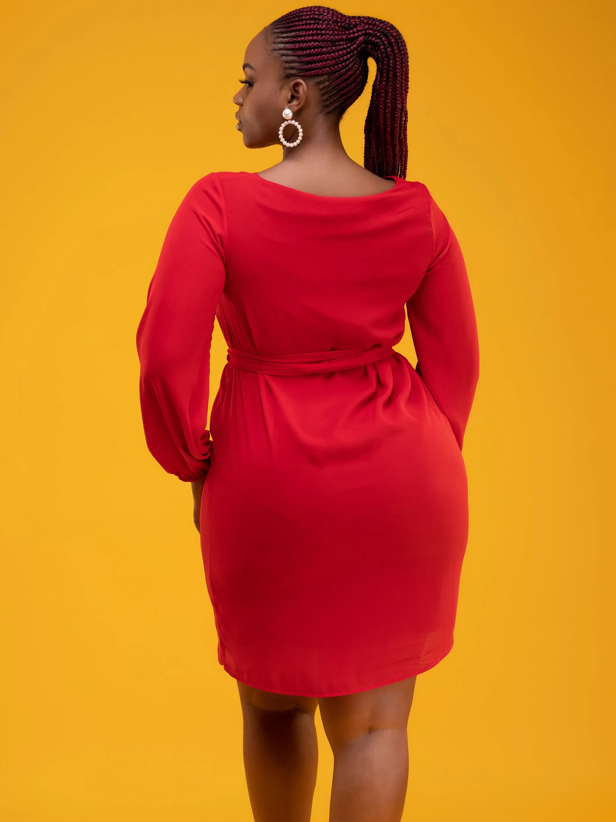 Vivo Zawadi Shift Dress - Red