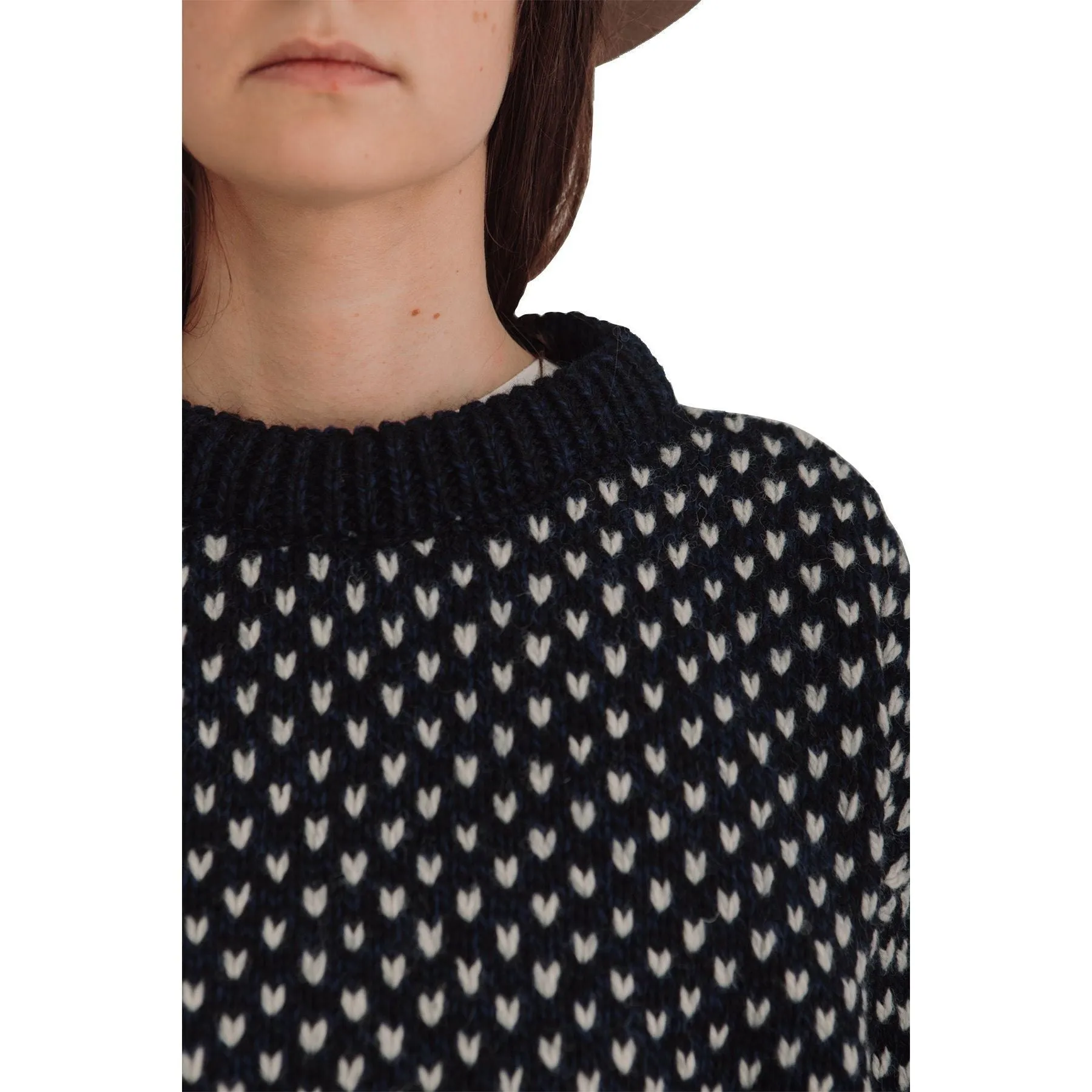 W Nordsjo Split Seam Crew Neck, Navy