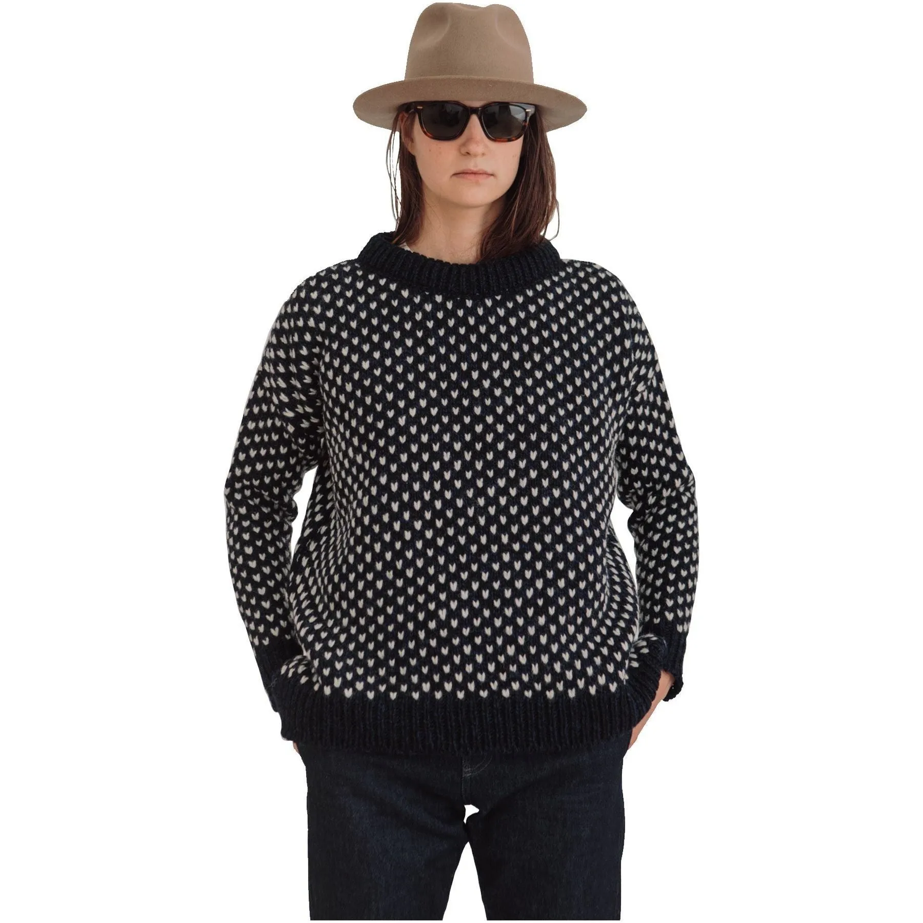 W Nordsjo Split Seam Crew Neck, Navy