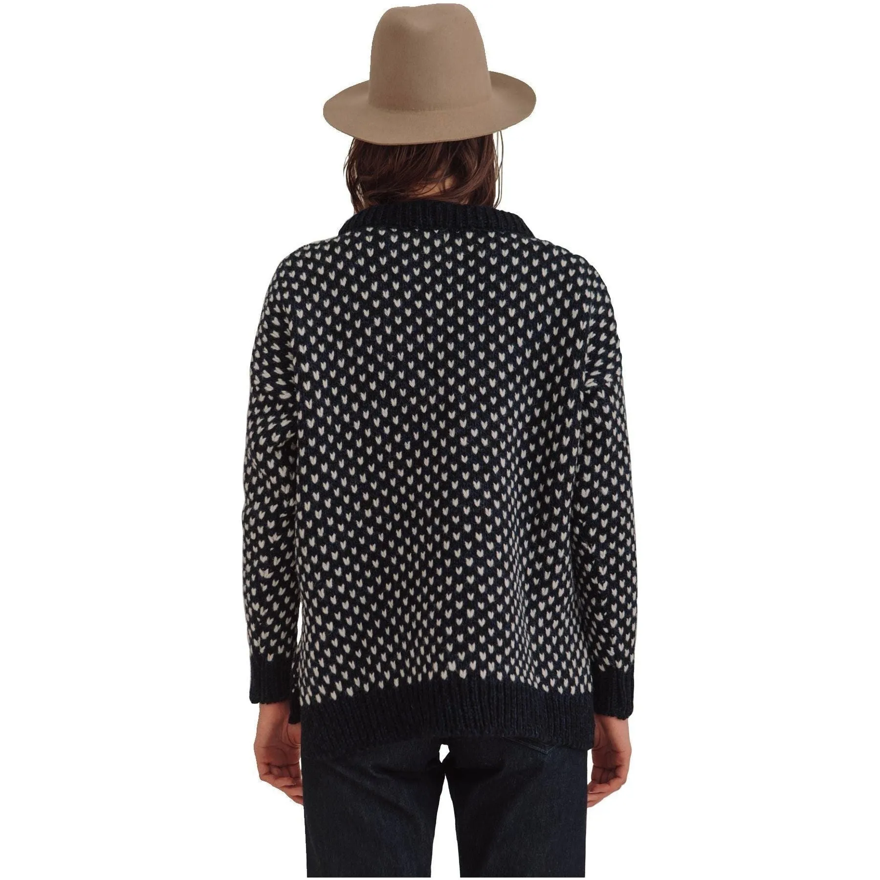 W Nordsjo Split Seam Crew Neck, Navy