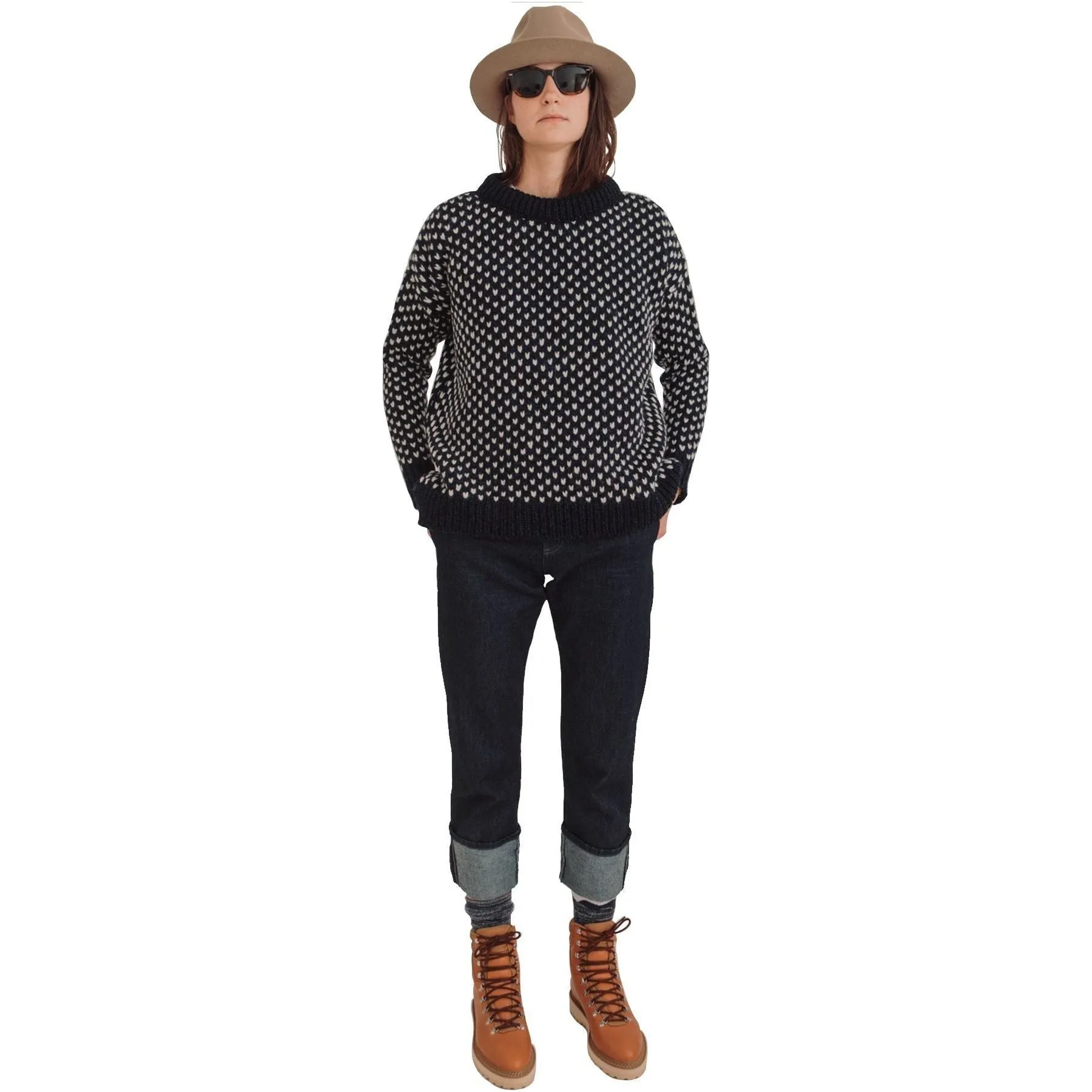 W Nordsjo Split Seam Crew Neck, Navy