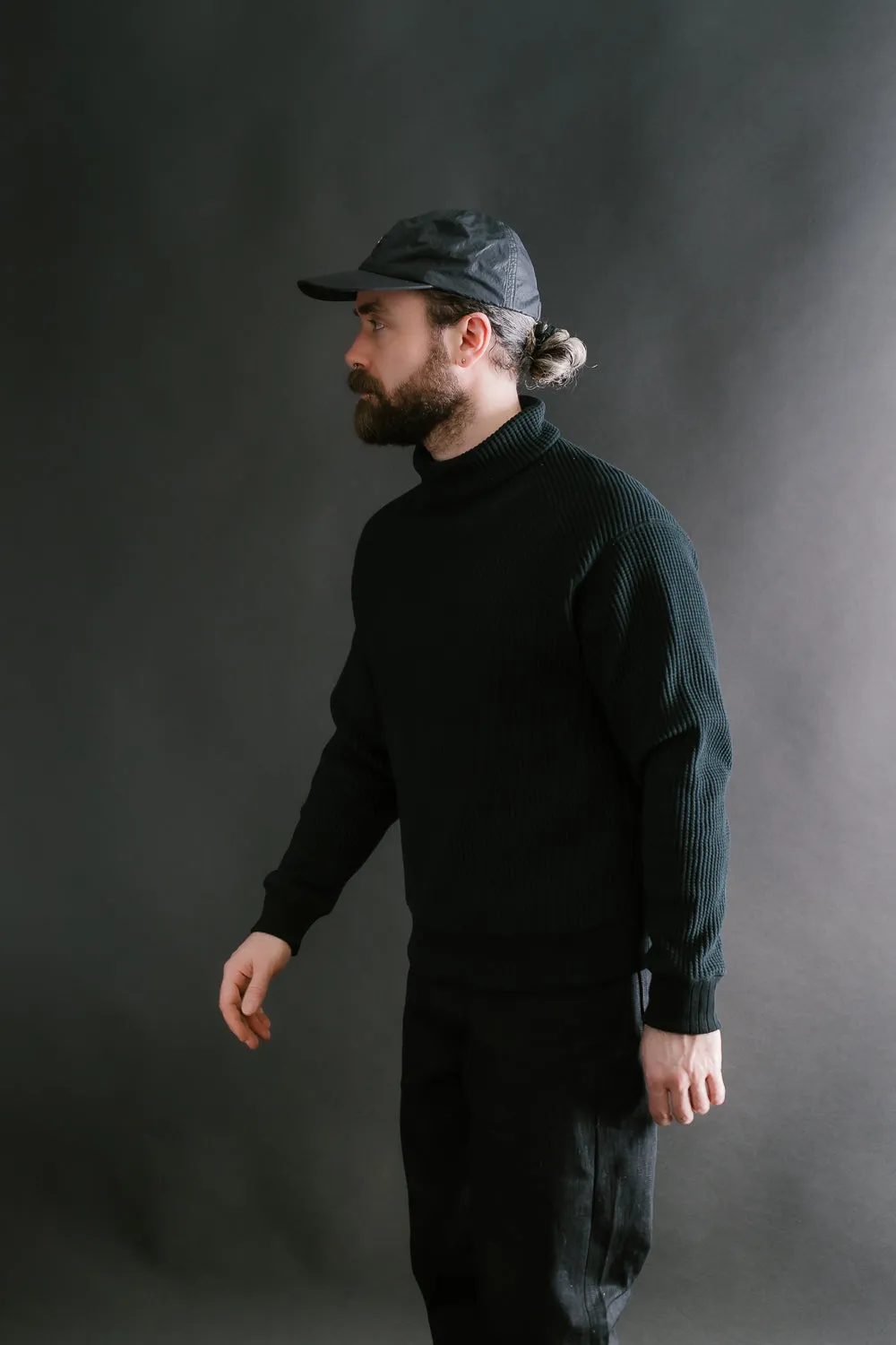 Waffle High-Neck - 07 Black