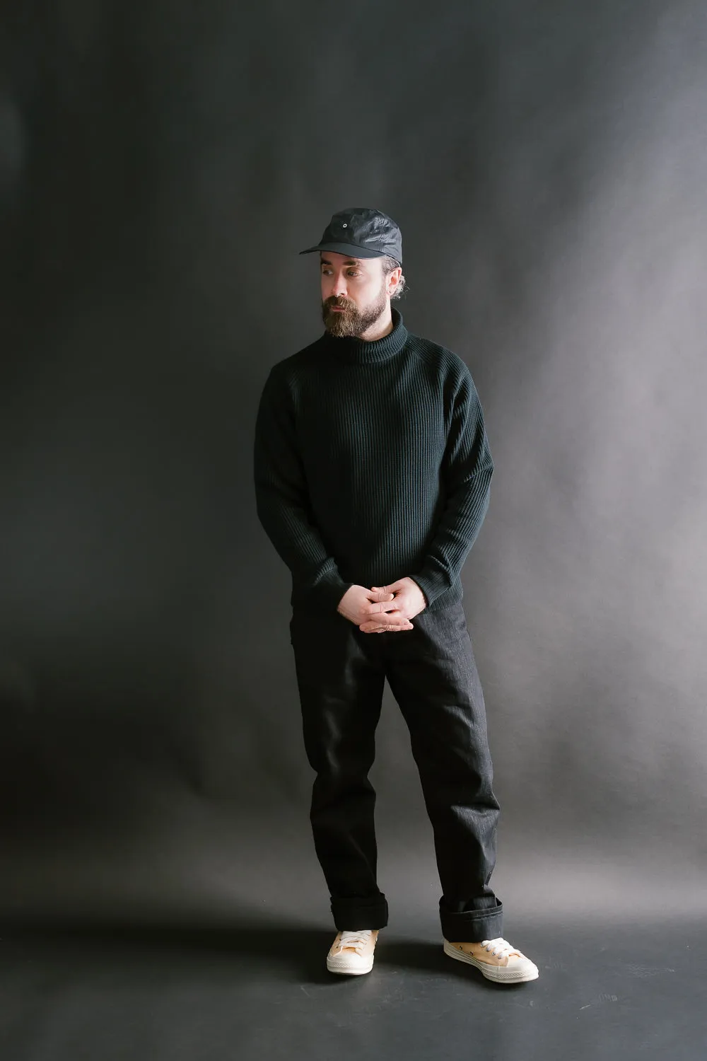 Waffle High-Neck - 07 Black