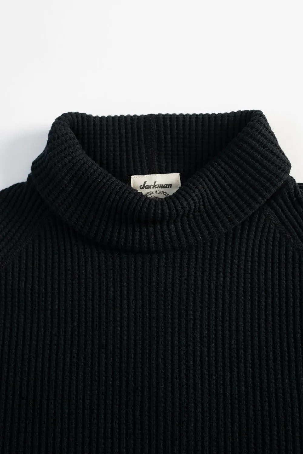 Waffle High-Neck - 07 Black