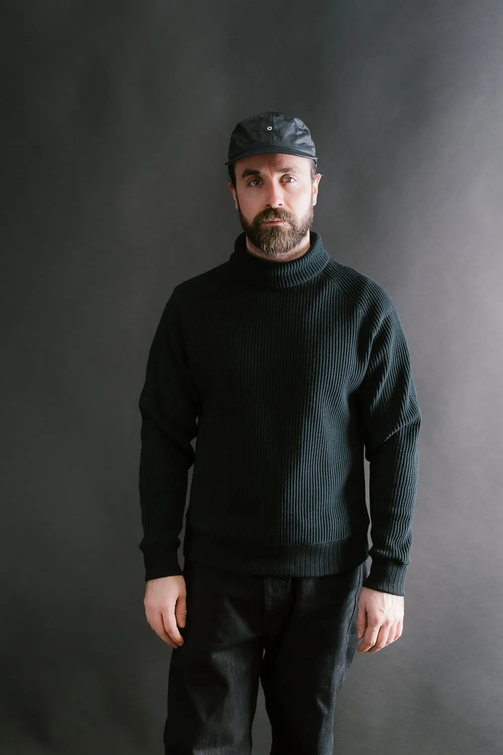 Waffle High-Neck - 07 Black