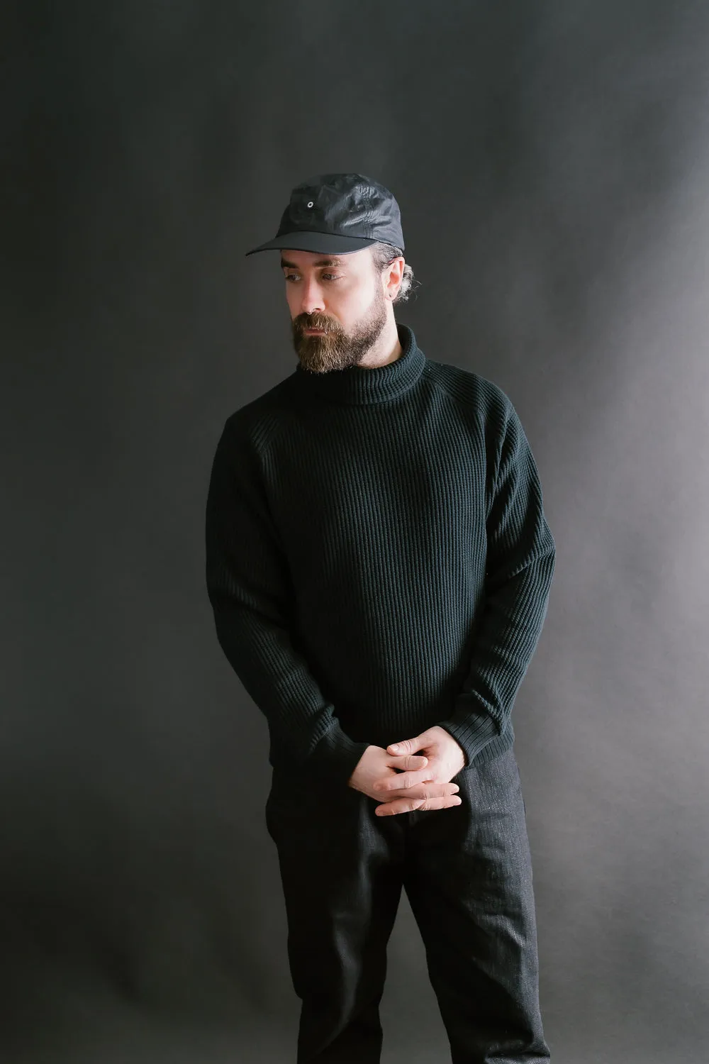 Waffle High-Neck - 07 Black