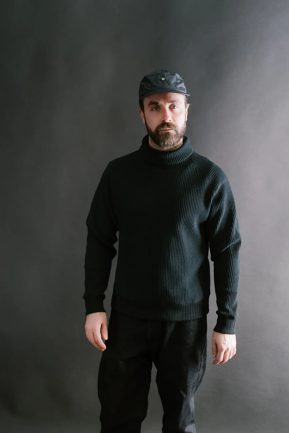 Waffle High-Neck - 07 Black