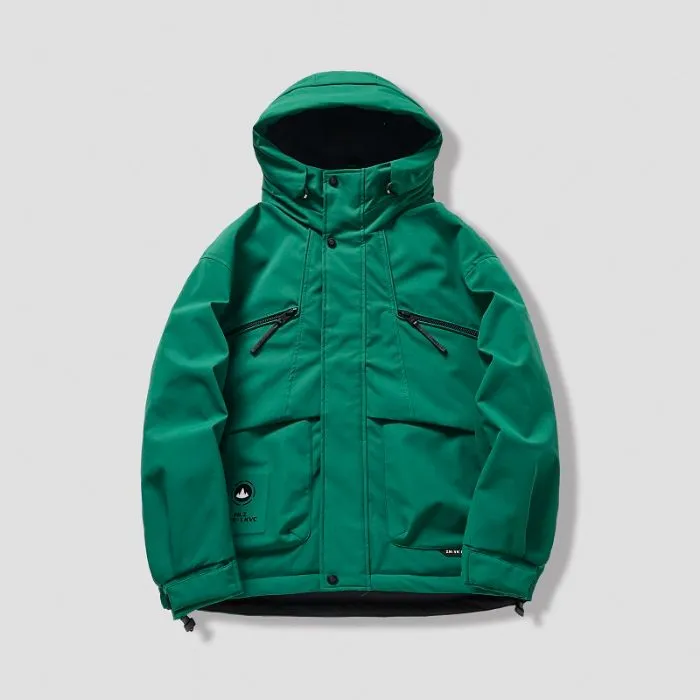 Water-resistant Relaxed-fit Puffer Jacket for Men with Hood and Solid Color