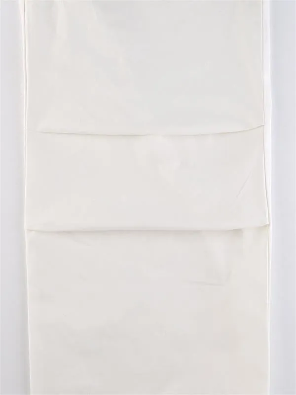 White Low Waist Parachute Cargo Pants