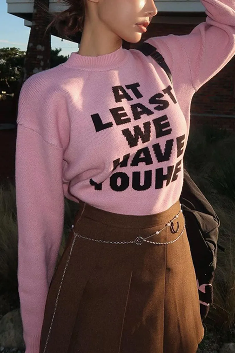 WI0530 Letters Pullover Sweater