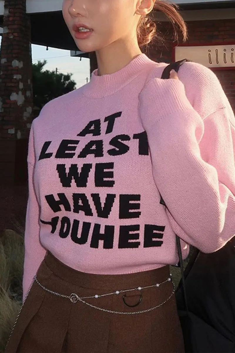 WI0530 Letters Pullover Sweater