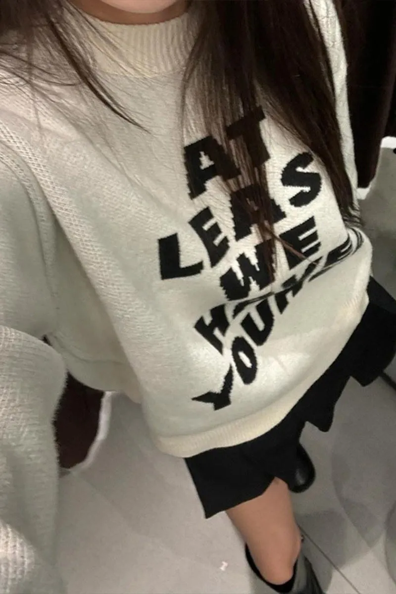 WI0530 Letters Pullover Sweater