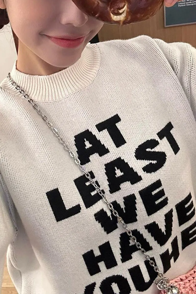 WI0530 Letters Pullover Sweater