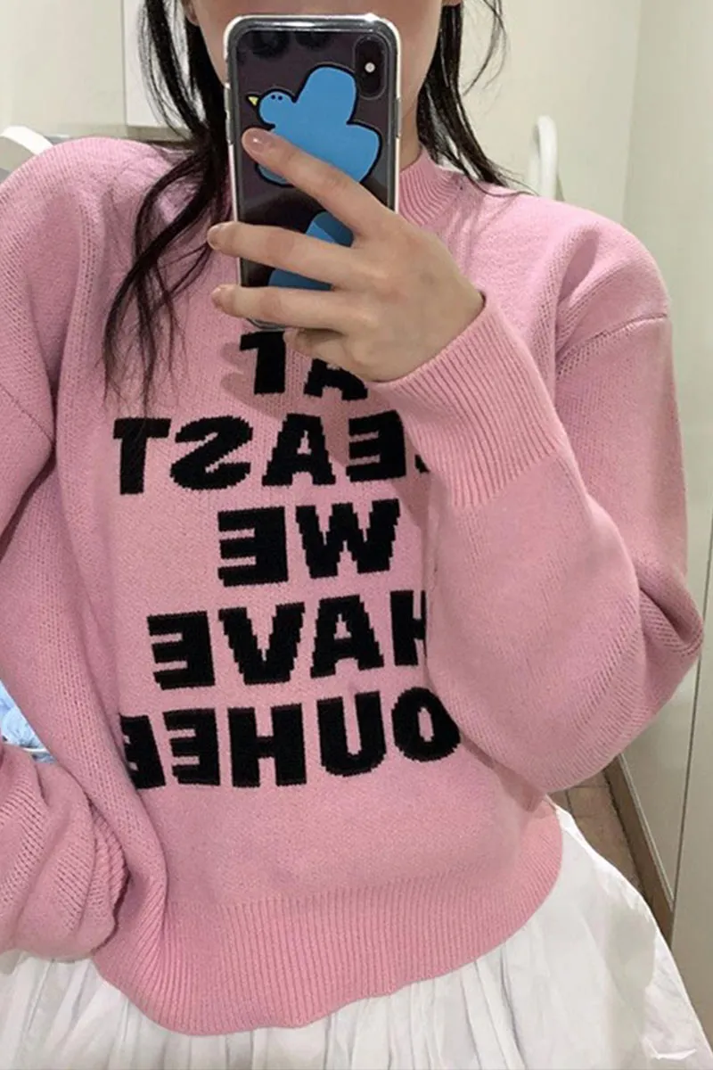 WI0530 Letters Pullover Sweater
