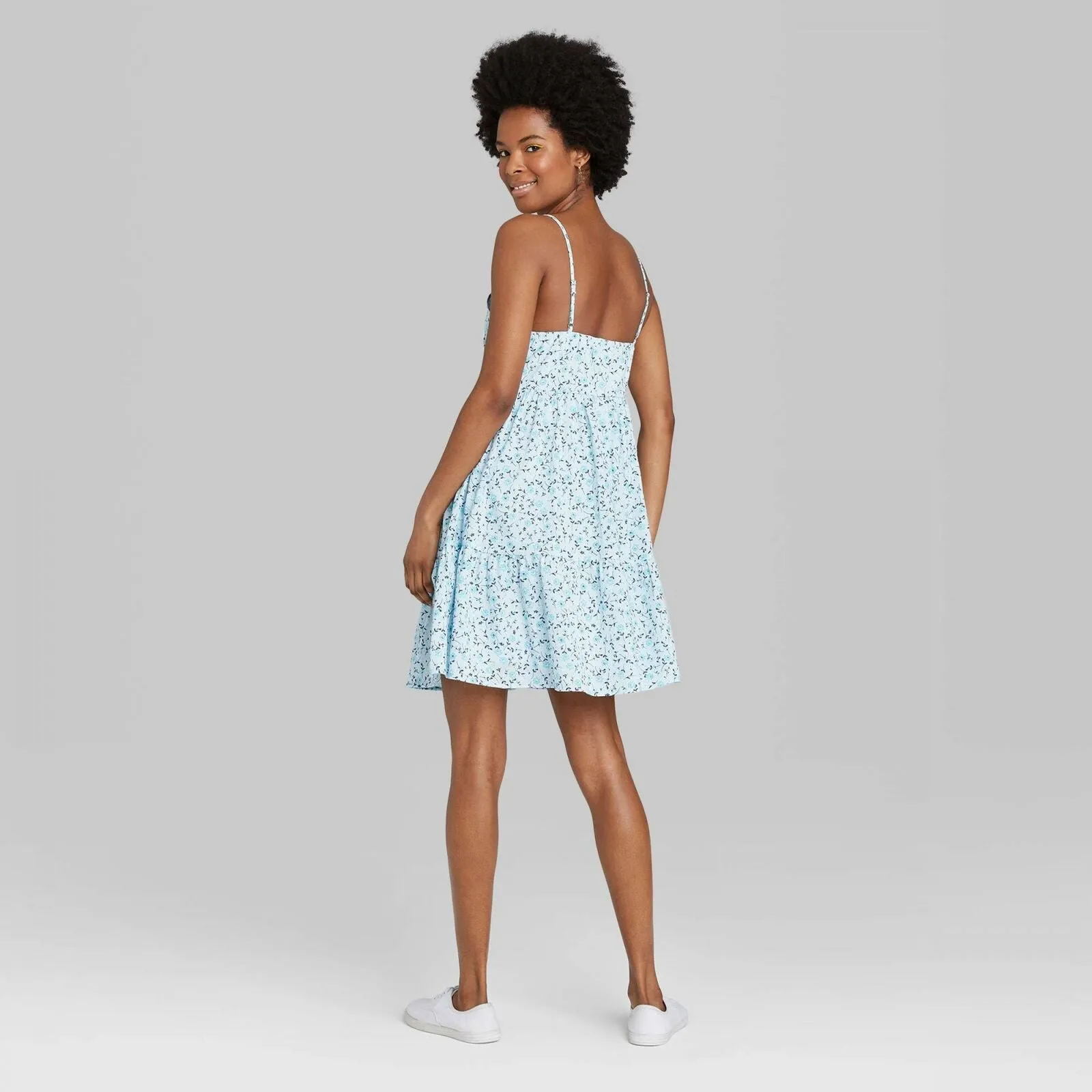 Wild Fable Women's Floral Print Sleeveless Button Dress