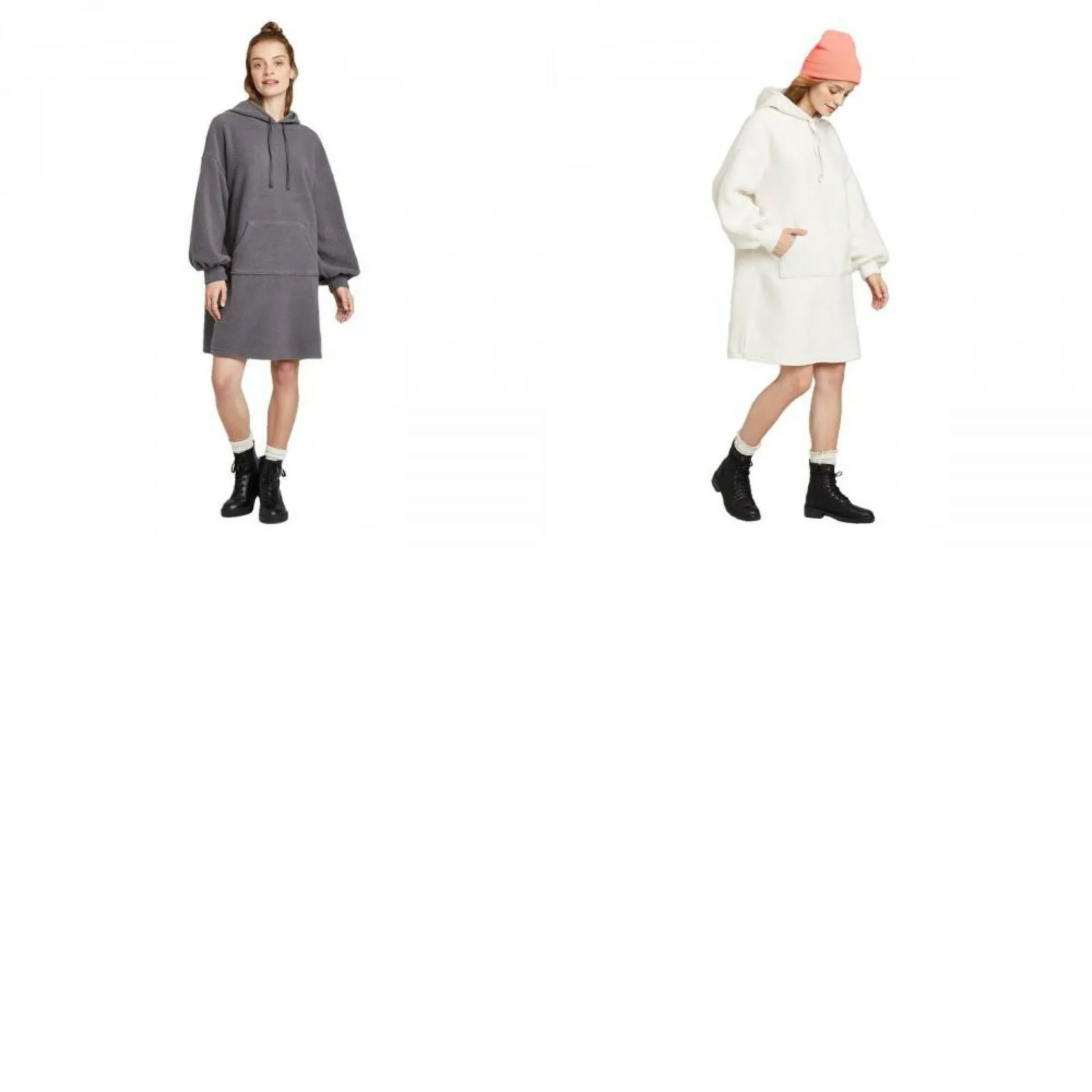 Wild Fable Women's Long Sleeve Hooded Sherpa Sweater Dress