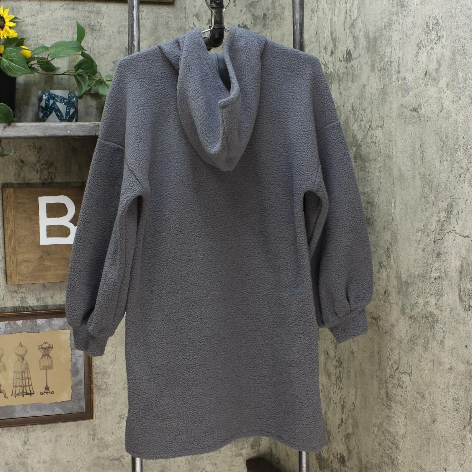 Wild Fable Women's Long Sleeve Hooded Sherpa Sweater Dress