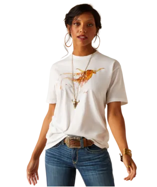 WMS/YOUTH Ariat Maternal Cow T-Shirt WHITE