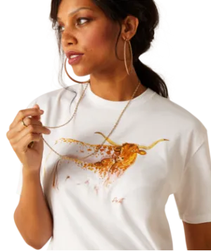 WMS/YOUTH Ariat Maternal Cow T-Shirt WHITE