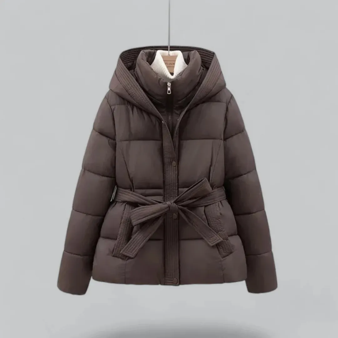 Women's Belted Hooded Puffer Jacket | Winter