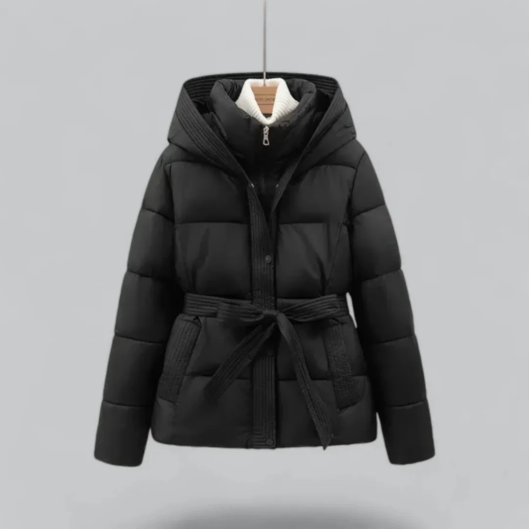 Women's Belted Hooded Puffer Jacket | Winter