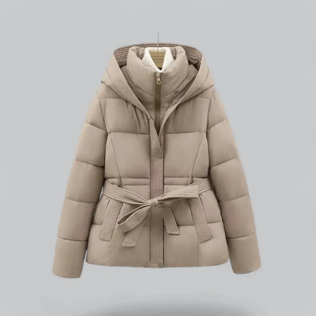 Women's Belted Hooded Puffer Jacket | Winter