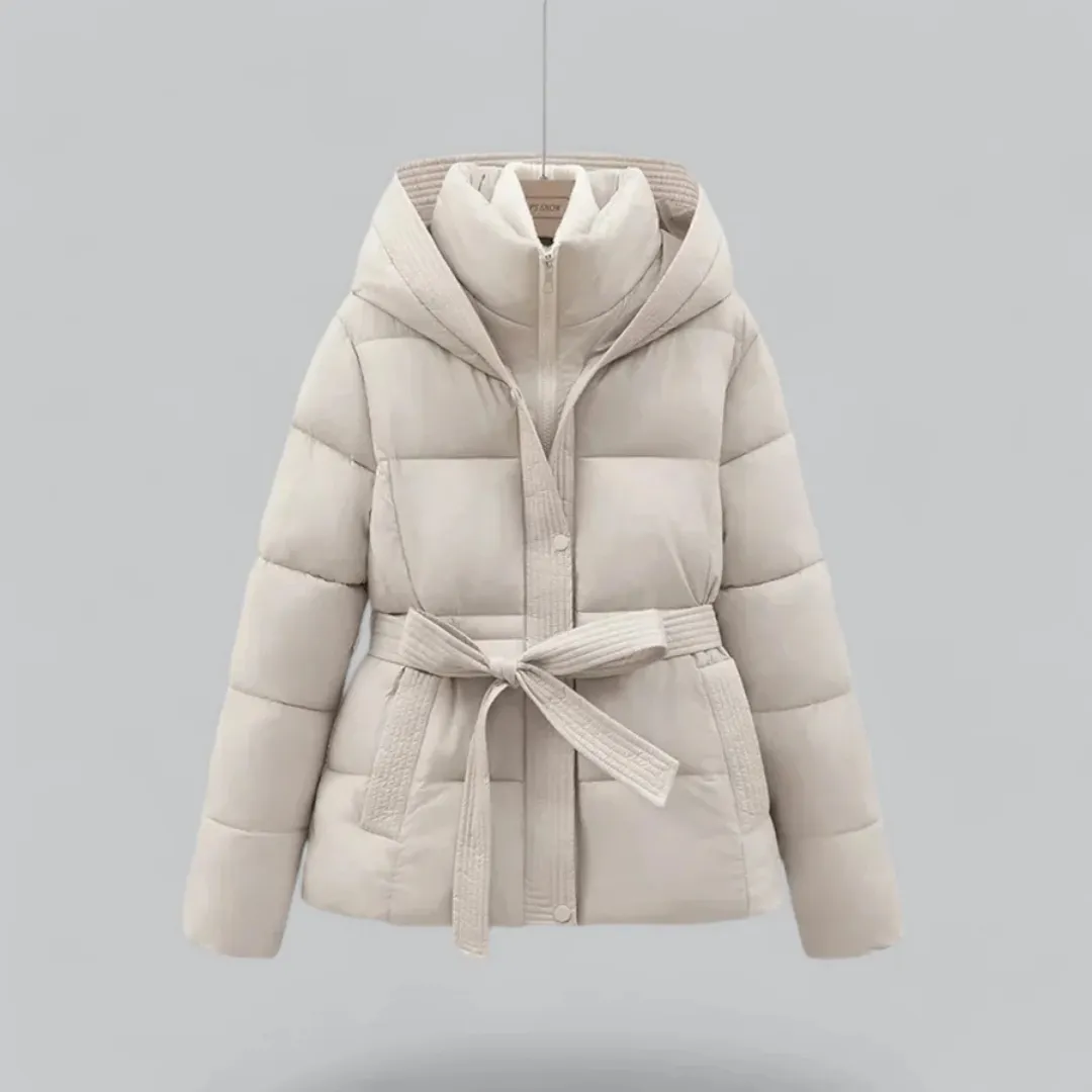 Women's Belted Hooded Puffer Jacket | Winter