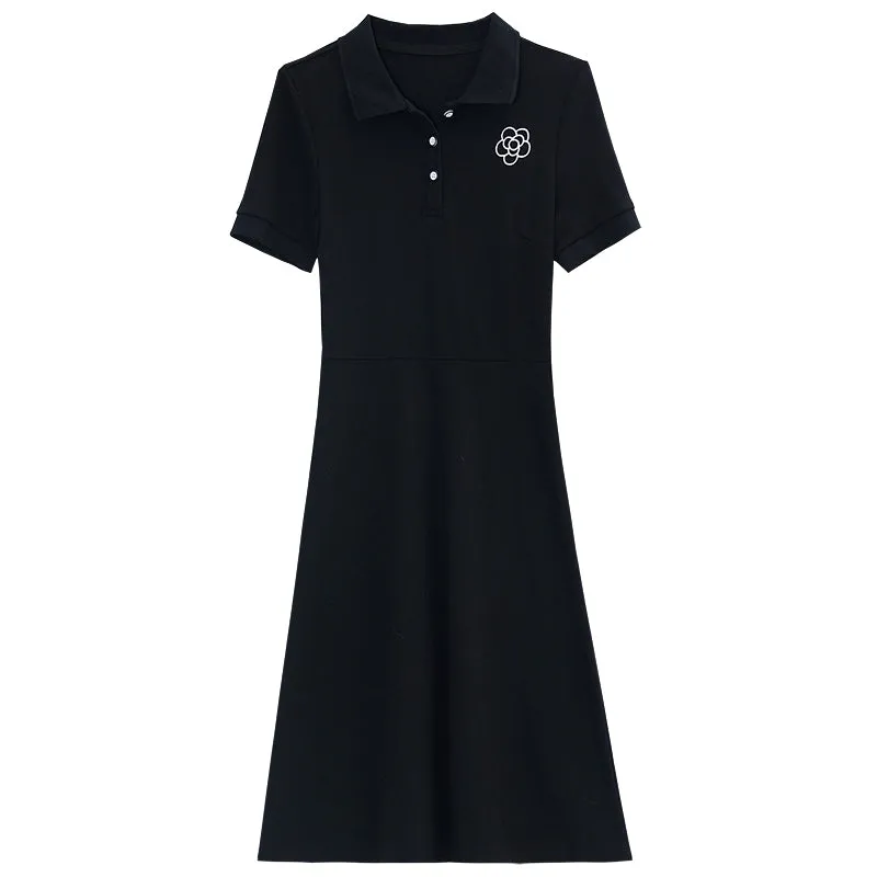 Women's Comfortable Button-up A-line T-Shirt Dress Perfect for Casual Wear
