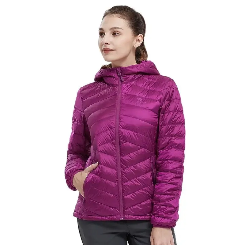 Women’s Hooded Down Jackets Lightweight Packable Anti-static Warm Jacket Puffer Insulated Women's