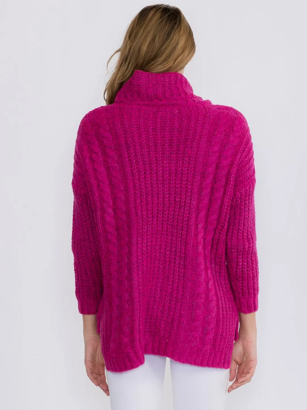 WOMEN'S LONG SLEEVES PULLOVER TURTLE NECK SWEATER