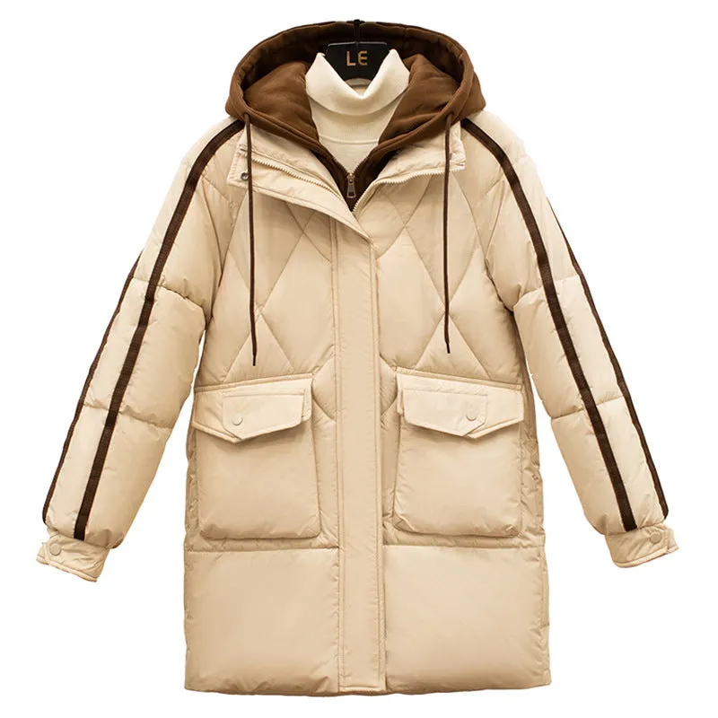 Women's Thickened Full Zip Puffer Jacket for Versatile Style