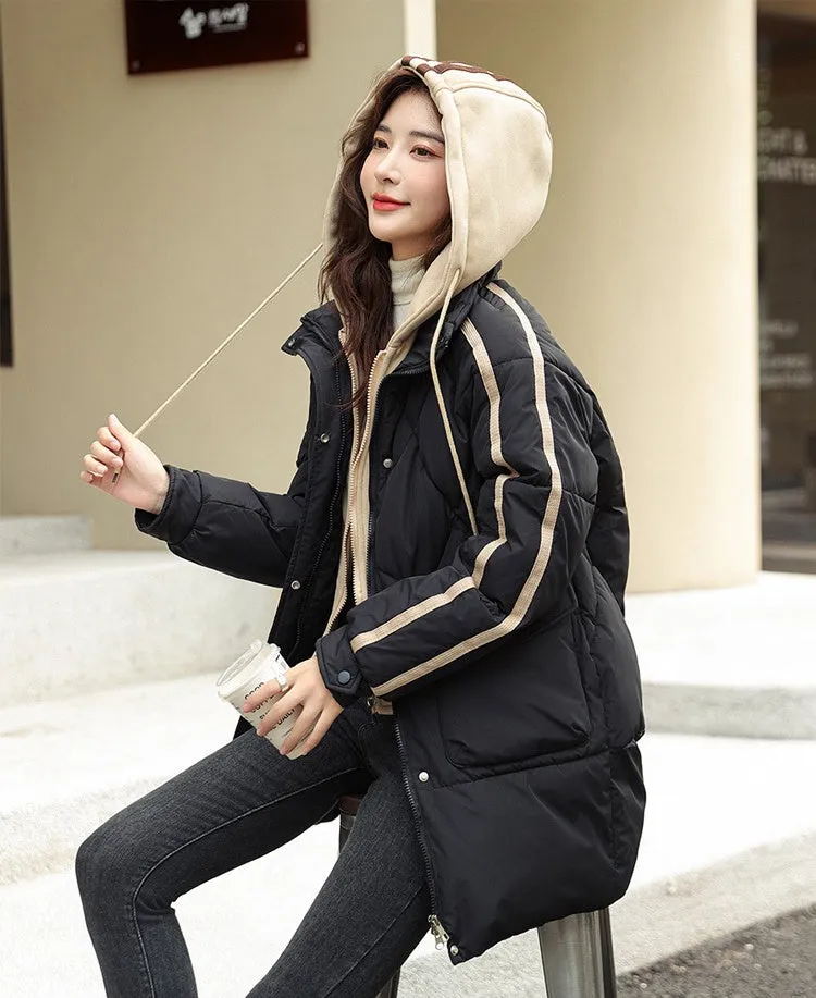 Women's Thickened Full Zip Puffer Jacket for Versatile Style