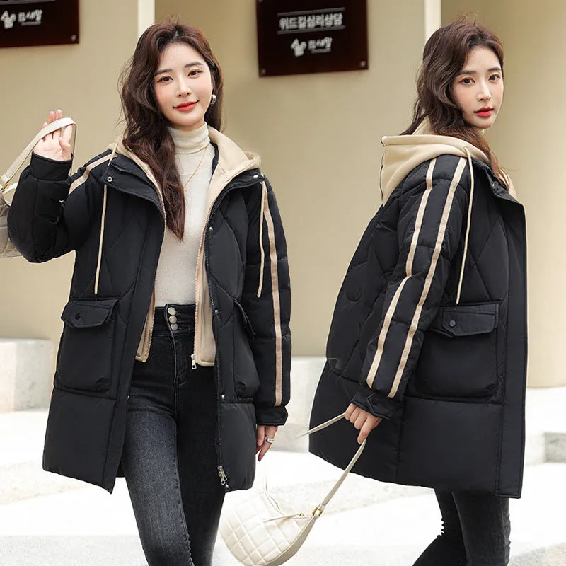 Women's Thickened Full Zip Puffer Jacket for Versatile Style