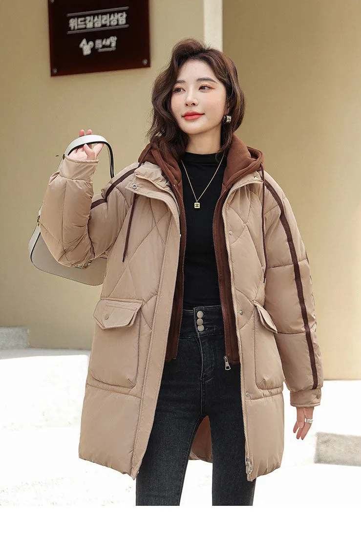 Women's Thickened Full Zip Puffer Jacket for Versatile Style