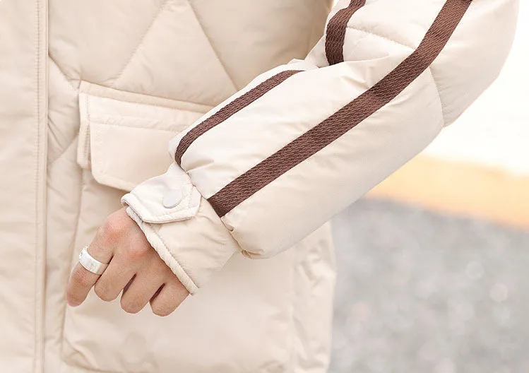Women's Thickened Full Zip Puffer Jacket for Versatile Style