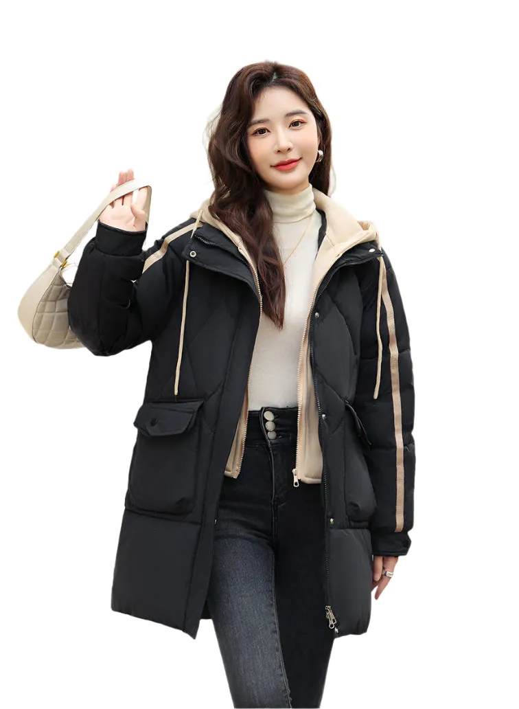 Women's Thickened Full Zip Puffer Jacket for Versatile Style