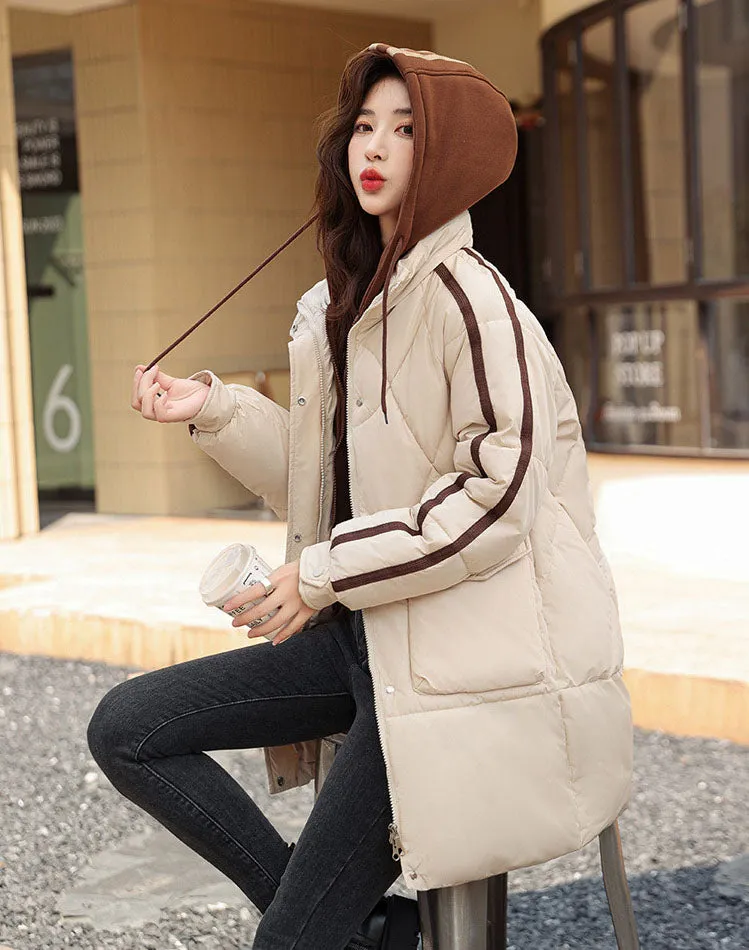 Women's Thickened Full Zip Puffer Jacket for Versatile Style