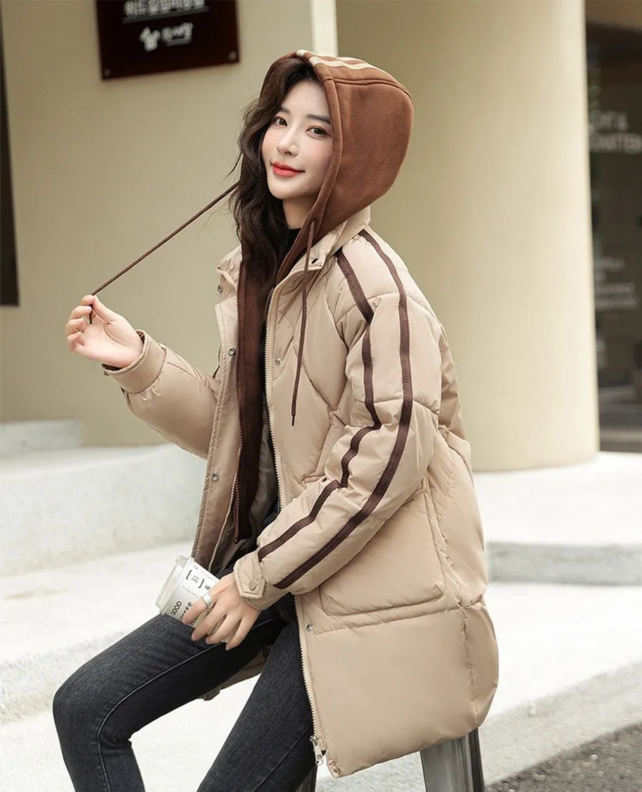 Women's Thickened Full Zip Puffer Jacket for Versatile Style