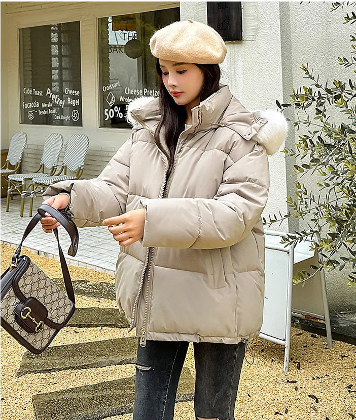 Women's Thickened Water-Resistant Hooded Puffer Jacket