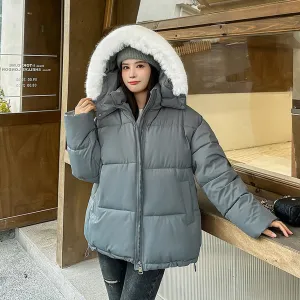 Women's Thickened Water-Resistant Hooded Puffer Jacket
