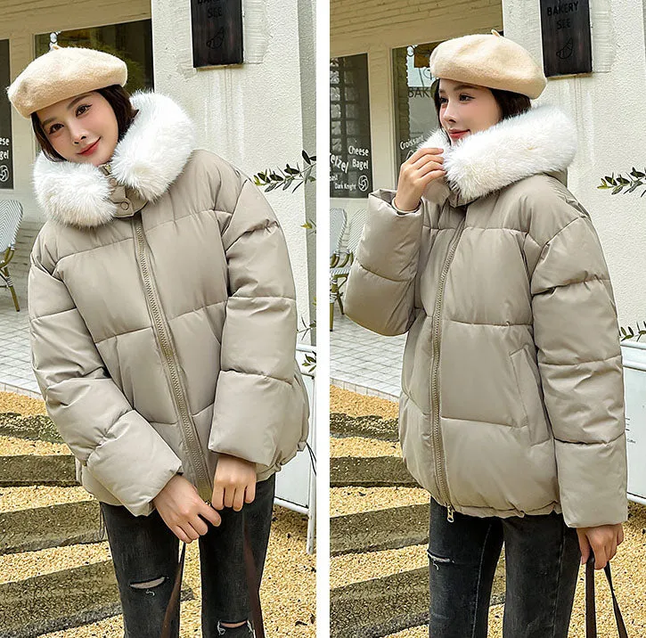 Women's Thickened Water-Resistant Hooded Puffer Jacket