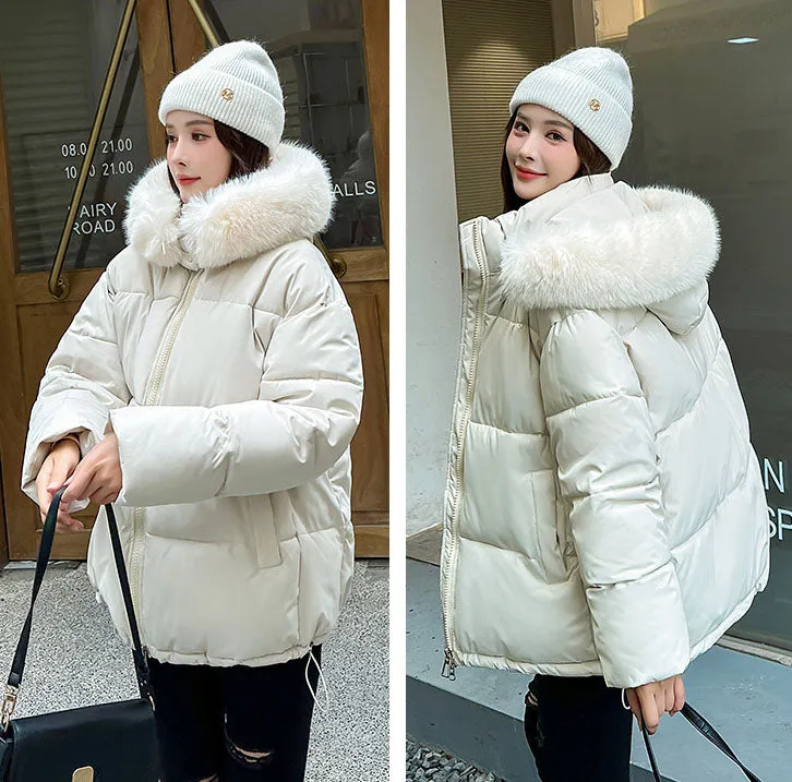 Women's Thickened Water-Resistant Hooded Puffer Jacket