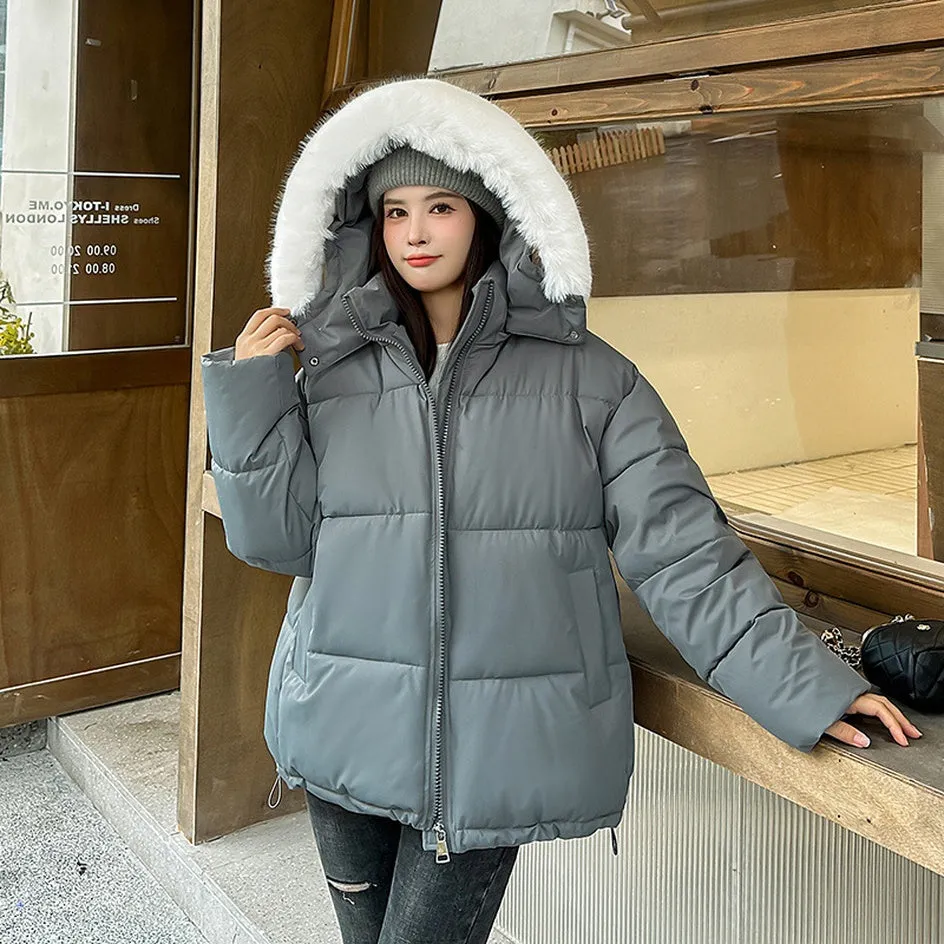 Women's Thickened Water-Resistant Hooded Puffer Jacket