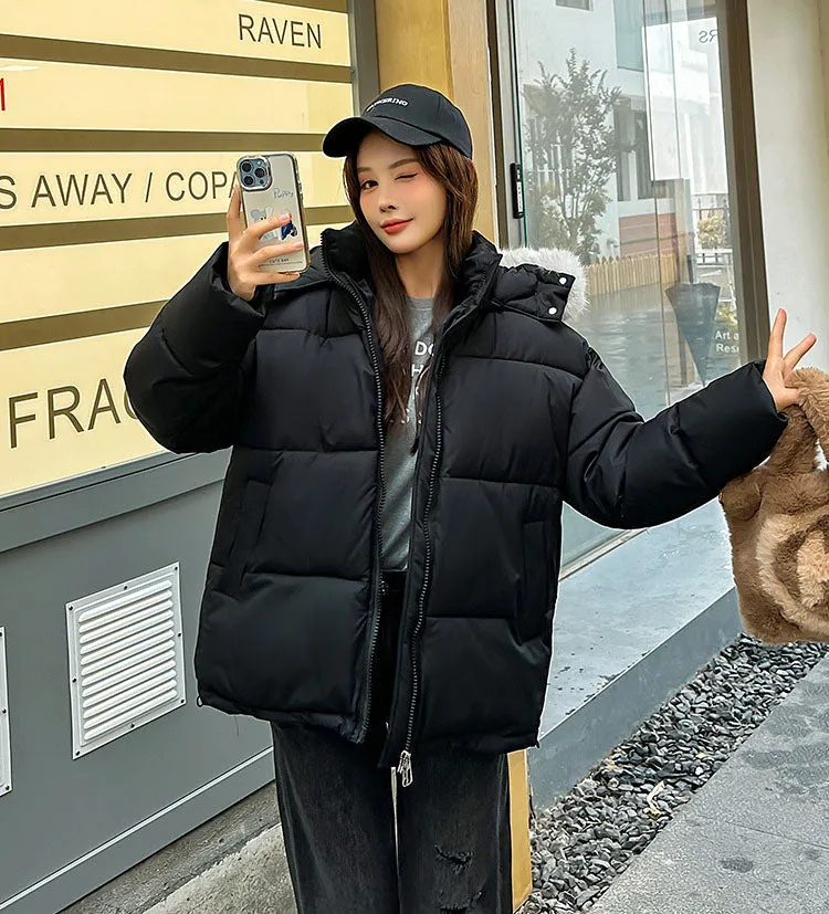 Women's Thickened Water-Resistant Hooded Puffer Jacket