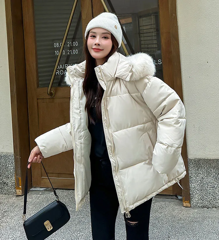 Women's Thickened Water-Resistant Hooded Puffer Jacket