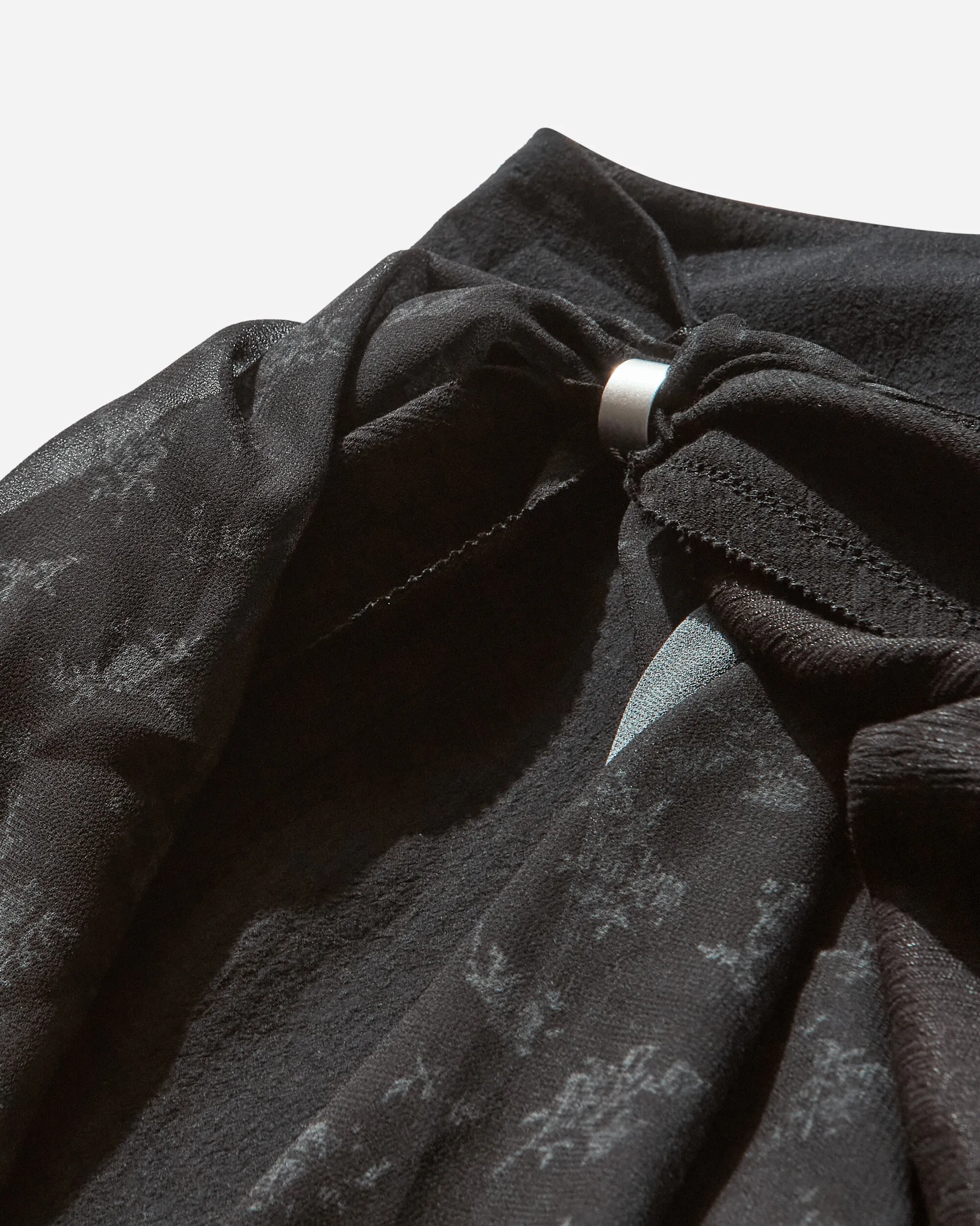 Women's Tie Scarf Pants Black